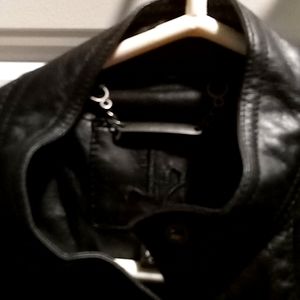 Xs black pleather motorcycle jacket
